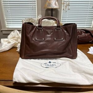 Prada Brown Leather Women's Briefcase